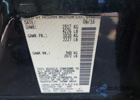 2016 Nissan Altima 2.5 Sr z USA, uszkodzony, nr VIN 1N4AL3AP4GC254236